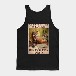 Cat Read Book With Sausage Cat Lovers Tank Top